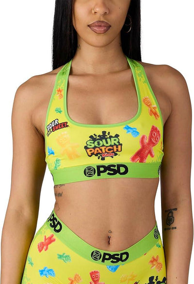 PSD Women Sports Bra Sour Patch Kids - Racerback, Breathable Microfiber Fabric